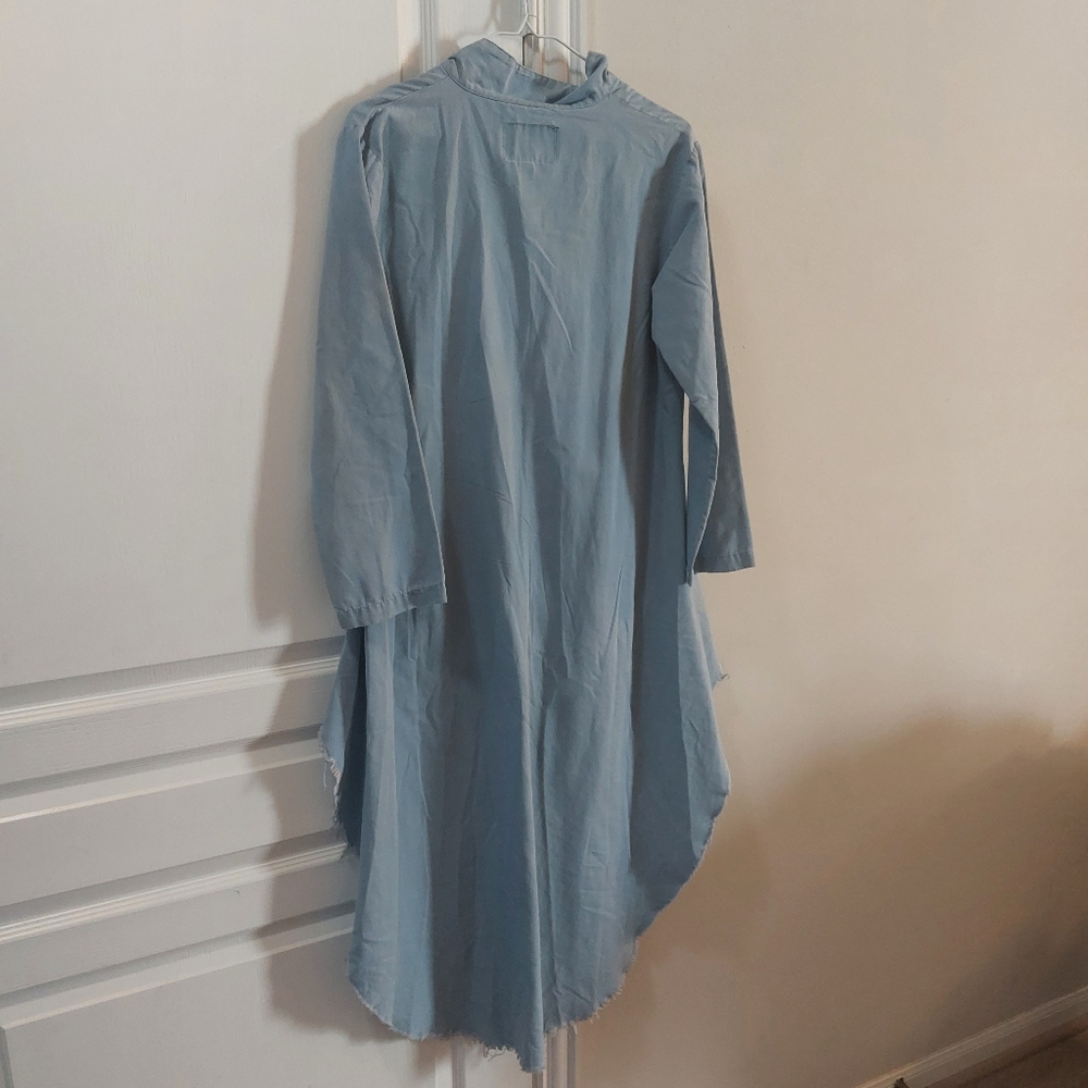Woman Shirt-dress Longsleeve Blue Size Large - Picture 2 of 15